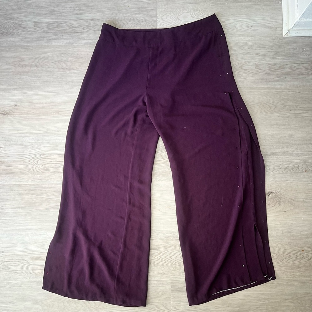 Purple Wide-Leg Pants